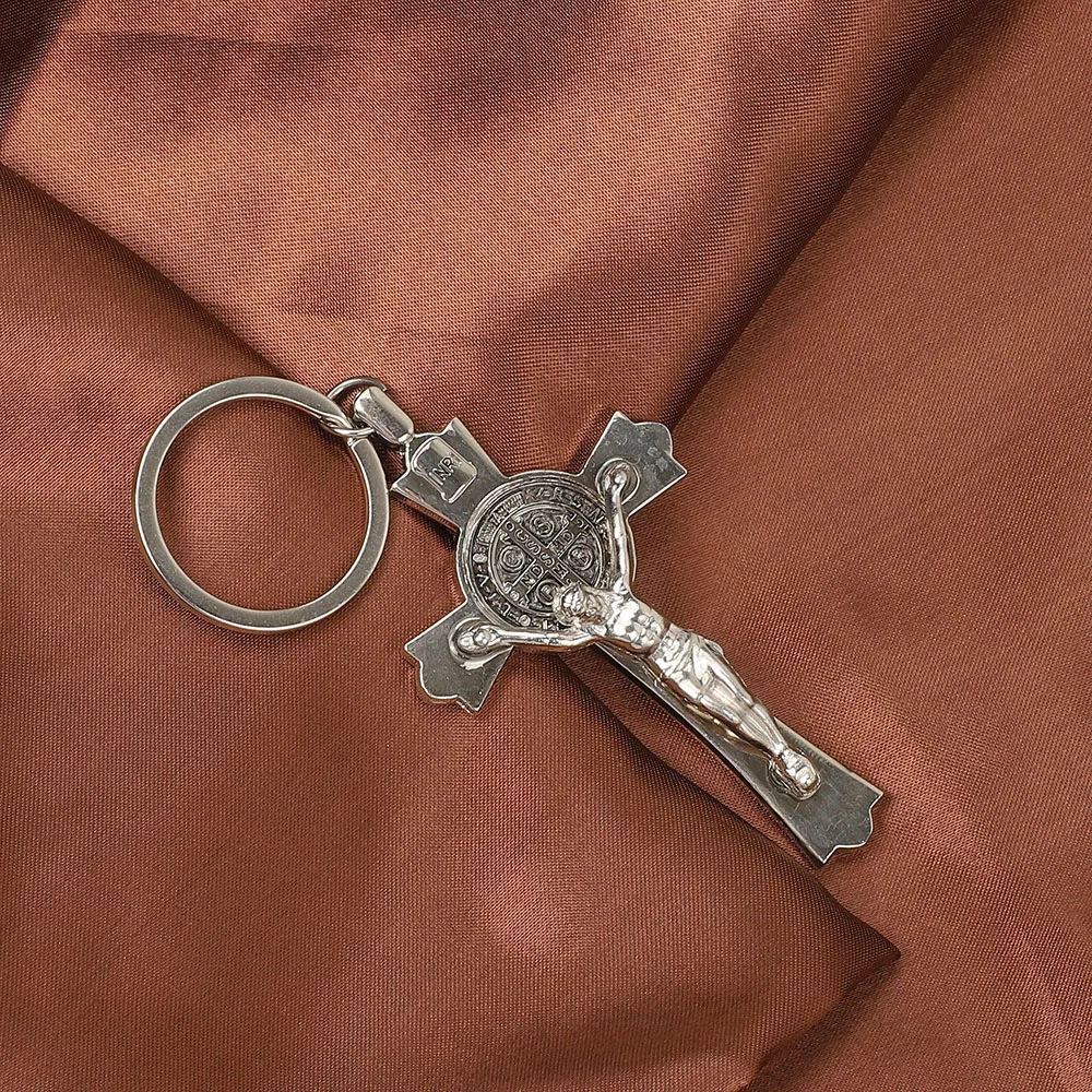 Herren Metall Jesus Kreuz Schlüssel bund christliche Religion Kruzifix Schlüssel anhänger Auto Anhänger Schlüssel ring für Schlüssel Charms Schmuck Zubehör – Detail 7