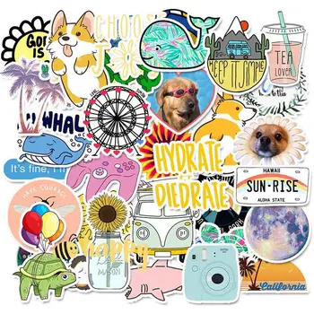

50Pcs/Set Cartoon Graffiti Stickers Small Fresh Stickers Stickers For DIY Luggage Laptop Refrigerator Motorcycle Car Decoration