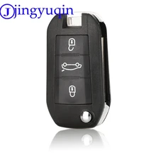 Автомобильный ключ jingyuqin с 3 кнопками для peugeot 208 308 508 3008 5008, не вырезанное лезвие, корпус дистанционного ключа, чехол, брелок