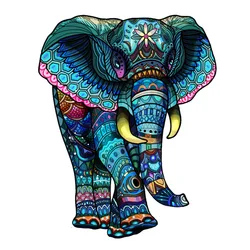 Quebra cabeças de madeira elefante forma original peças animais para adultos crianças brinquedo educacional diy de madeira jigsaw coleção presentes decorativos
