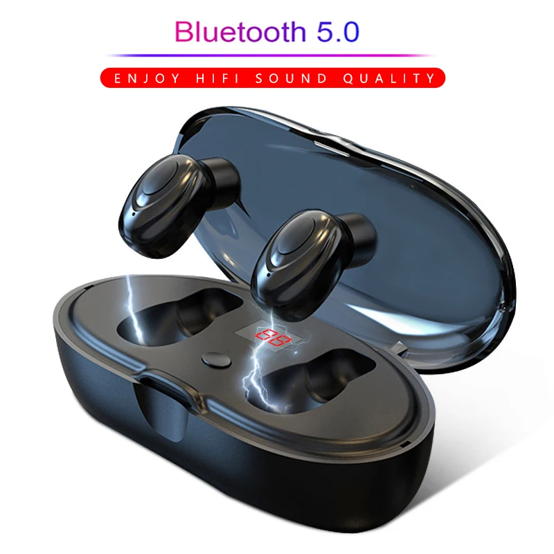 Bluetooth наушники TWS, беспроводные наушники-вкладыши, светодиодный дисплей, спортивный бас, стерео игровая гарнитура для xiaomi huawei