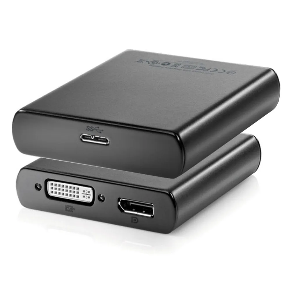 USB 그래픽 어댑터 칩 디스플레이 링크 USB 3.0-디스플레이 포트 DVI 듀얼 출력 비디오 어댑터 컨버터, 맥 윈 10 용