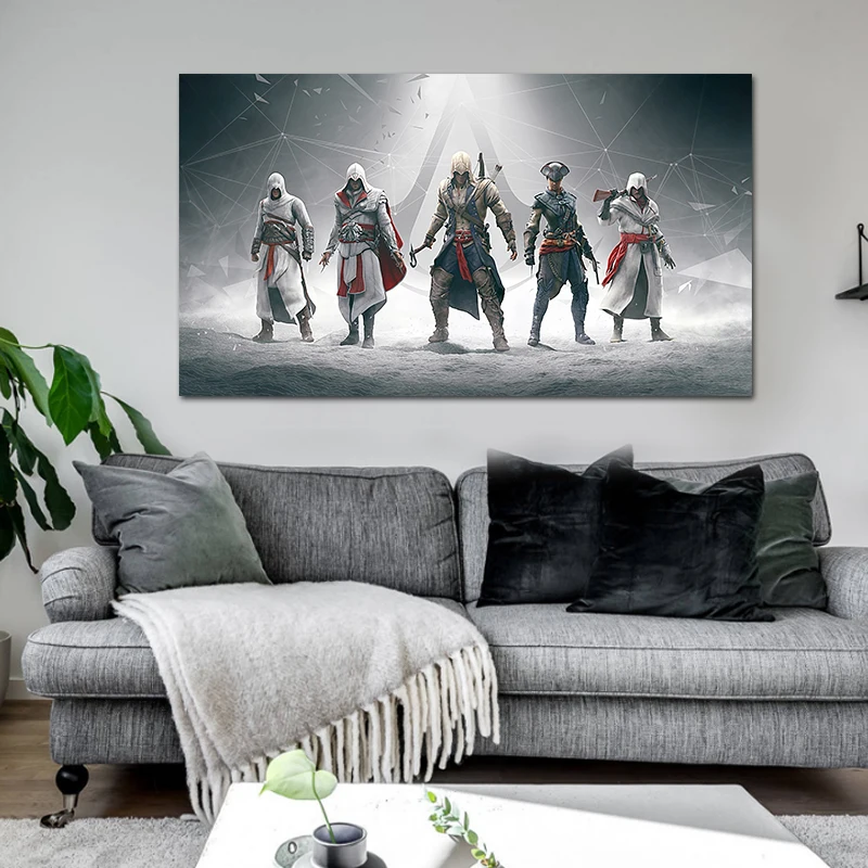 

Cartoon Canvas poster print Painting Cartoon Assassin Creed Modern Wall art picture Room Thuis Home Decor for boy gift unframed