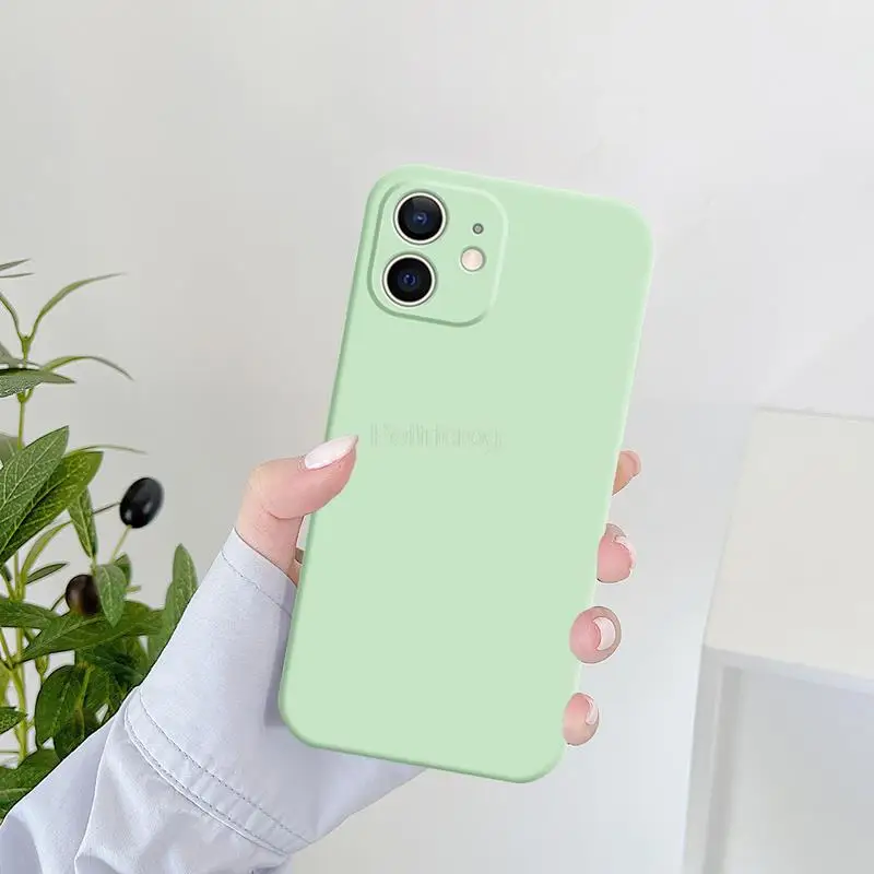 Роскошный квадратный чехол из жидкого силикона для iPhone 13 12 Mini 11 Pro Max XS XR X 7 8 Plus SE 2020