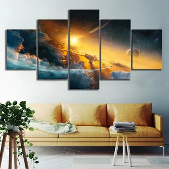 

5 Pieces Fantasy Space Landscape Character Poster Home Decor Children Room Wall Art Modular Pictures Canvas Print Painting
