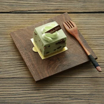 

Black Walnut Rectangle Square Wood Pan Plate Fruit Dishes Saucer Tea Tray Dessert Dinner Bread Wood Plates