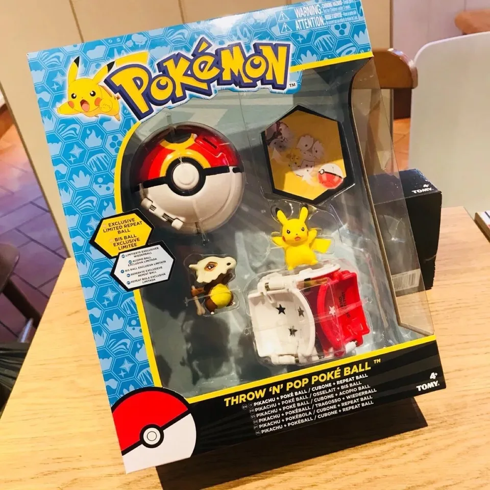 Takara Tomy Покемон Пикачу Покемон мяч + 1 шт Бесплатные крошечные фигурки внутри фигурки игрушки для детей