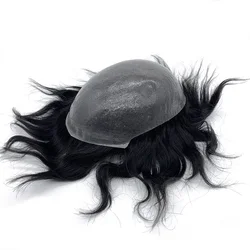 Top Quality Double Knot Skin Base Soft Touch Indian Remy Human Hair Strong Knot Mens Toupee
