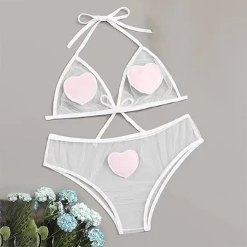 

sexy 2PC/Set Women's Pajama Set Mesh Camisole Sleeveless Solid Color Home Sexy Pajamas Set Sleepwear Summer Pajamas Set 2020