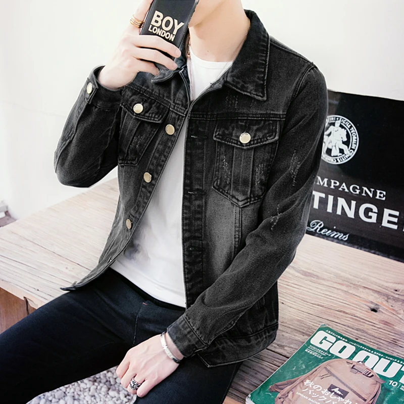 2020 spring and autumn new men's denim jacket Korean Slim youth trend coat high quality authentic large size men's clothing