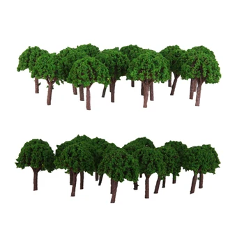 

100Pcs Green Trees Model Train Railway Layout Wargame Diorama Scenery Z Scale