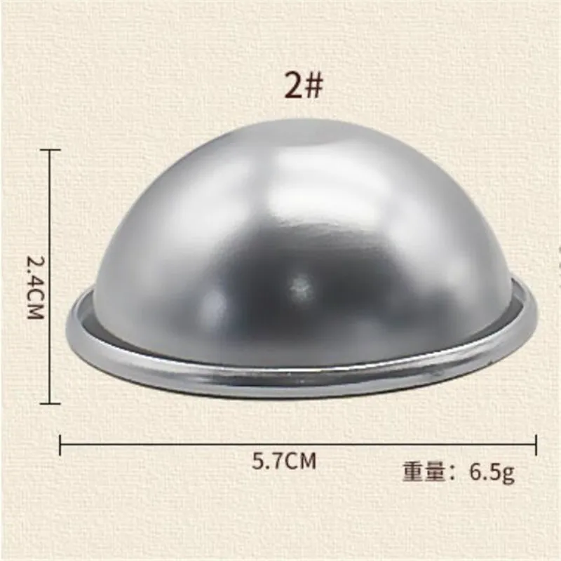 2pcs Semicircle Sphere Bath Mold Aluminium Alloy Bath Bomb Molds DIY Bathing Tool Salt Ball Homemade Crafting Gifts Mould 5
