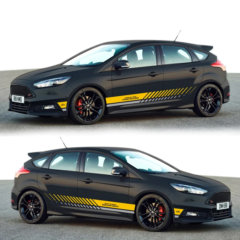 Спортивные полоски наклейки для автомобилей Ford 2013 2018 Focus машинная обе стороны