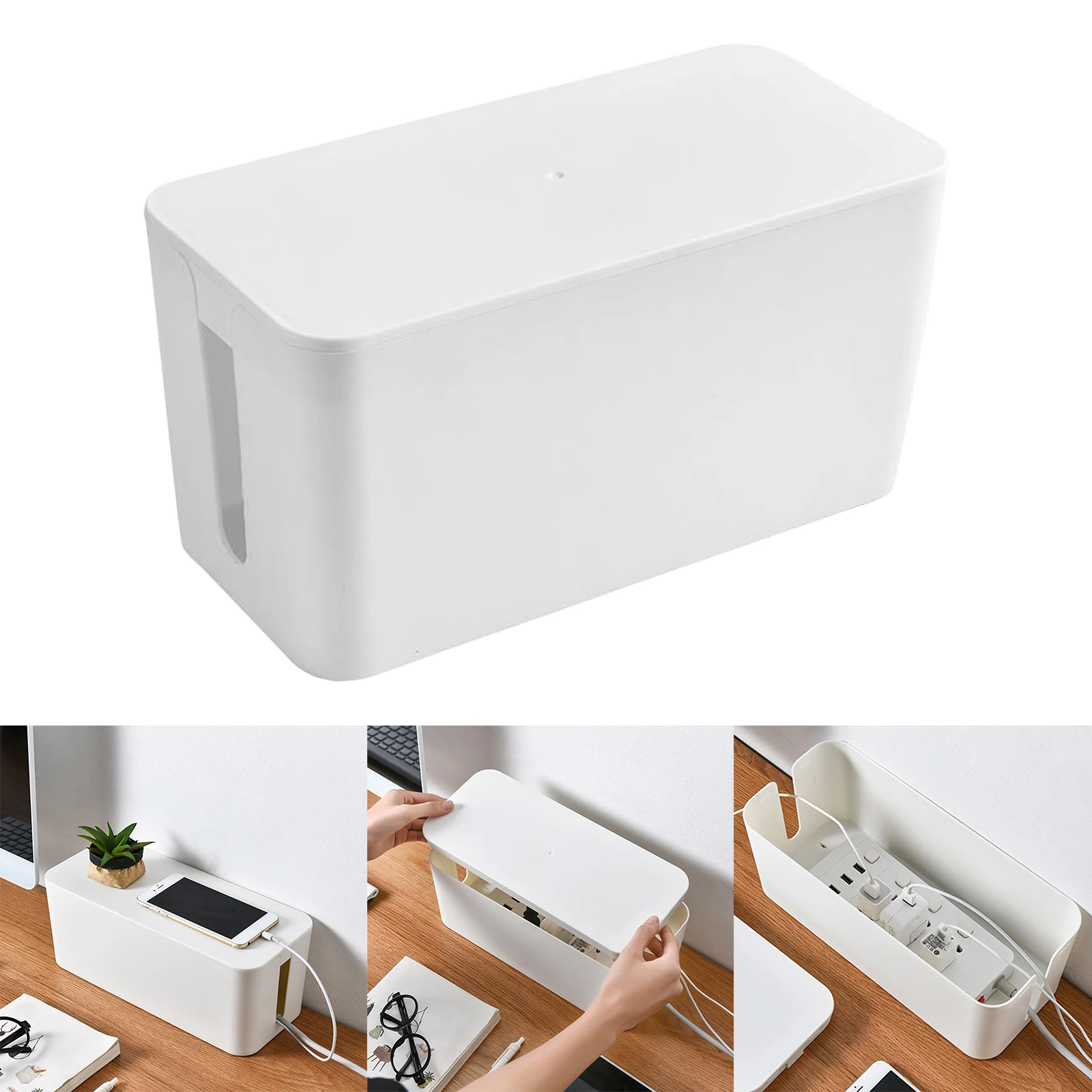 Cable Tidy Box, Hide and Conceal Extension Blocks and Electrical Cables, Fully Safety Tested Cable Management Solution