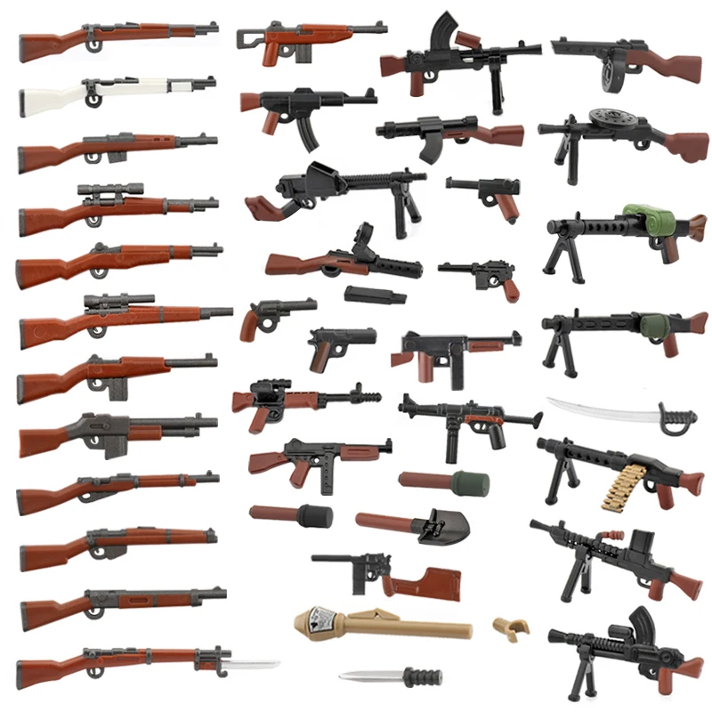 WW2 Military Weapon Accessories Building Blocks Army Soldiers Figures Multicolor G42 Machine Gun Part Bricks Toys For Childen |