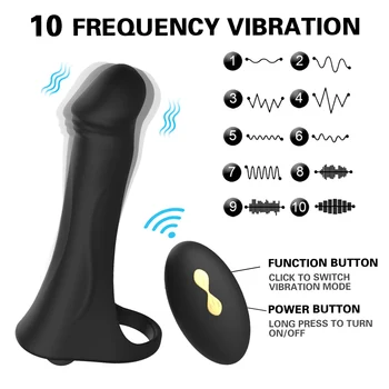 10 Frequency Double Penetration Anal Plug Dildo Butt Plug Vibrator For Men Strap On Penis Vagina Plug Adult Sex Toys For Couples 3