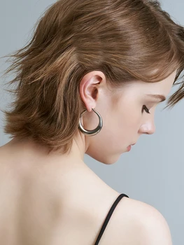 

Timeless Wonder Titanium Stunning Geo Circle Drop Earrings Women Jewelry Punk Gothic Boho Designer Top Statement Trendy Ins 7524