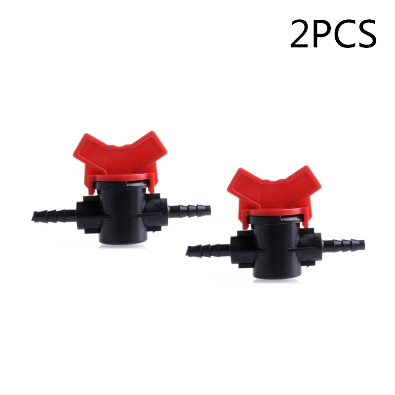 2/5pcs 4mm PCV Parts Coupling Pipe Irrigating Water Hose Switch Plastic Valve