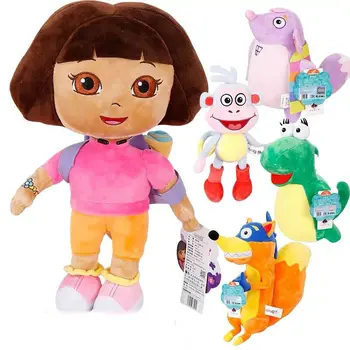 

HOT Echt 15-30cm Dora the Explorer Laarzen swiper cartoon Pluche Soft gevulde Doll Kinderen Speelgoed kinderen Verjaardag gift