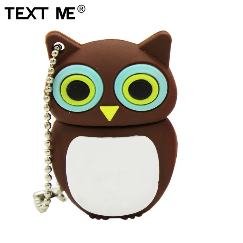 Usb флеш накопитель TEXT ME розовый синий коричневый с рисунком совы usb 2 0 4 ГБ 8 16 32 64
