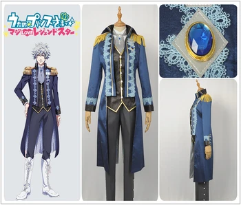 

Game Uta no Prince-sam​a Kurosaki Ranmaru Cosplay Costume Custom Women Man Blue Trench Pants Tie Vest For Adult Halloween