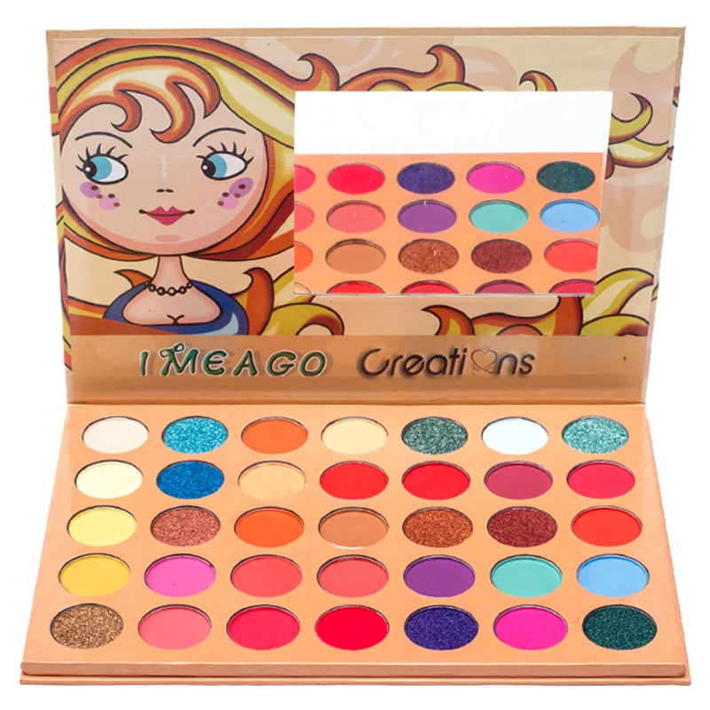 Professional Pigment Eyeshadow Palette Salon Makeup Palette Cream Shadows Palette Phoera Eyeshadow Focallure Eyeshadow Pallete - Цвет: 35yellow