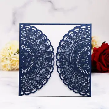 

20pcs/lot Hollow Laser Cut Lace Patterns Wedding Invitations Cards Romantic Grand Event Dancing Party Greeting Invitations Cards