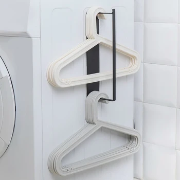 

Household Storage Hanger Rack Wall Mount Balcony Metal Clothes Storage Rack Storage Shelf Holder For Bathroom Living Room Home
