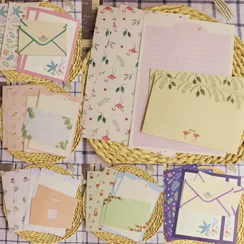 

Korean Stationery Kids Gift Envelope Finely Flower Animal Letter Pad Set Letter Paper+Envelopes Sets Writing Paper