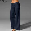 On Sale Linen Trousers Leg-Pants Pantalon Palazzo Elastic-Waist Loose Female Wide Plus-Size Casual 4000246617357