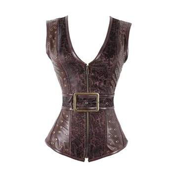 

Court corset PU leather corset sexy women's corset