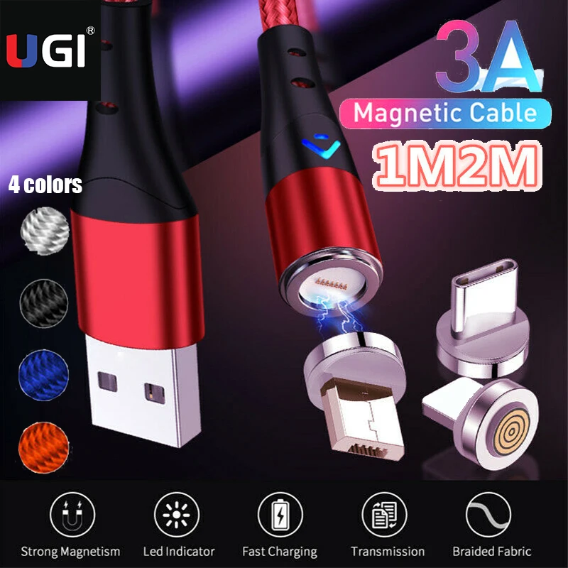 Магнитный кабель 3 в 1 UGI 3a зарядное устройство для быстрой зарядки IOS Type C USB Micro