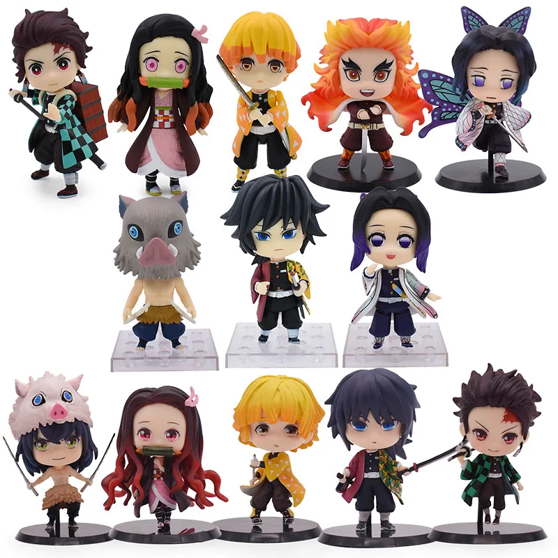 

Anime Figurine Demon Slayer Nezuko Zenitsu Tanjirou Giyuu Inosuke Q Ver PVC Action Figure Mini Cute Doll Christmas Gift