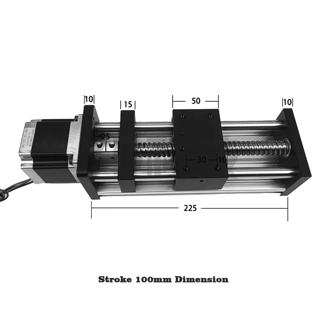 Linear com Nema Atuador para Cnc Peças de Impressora Módulo Guia Estágio Trilho Movimento Slide Mesa Bola Parafuso 3d Dc24v 23 3 Dc24v módulo linear com nema 23 guia