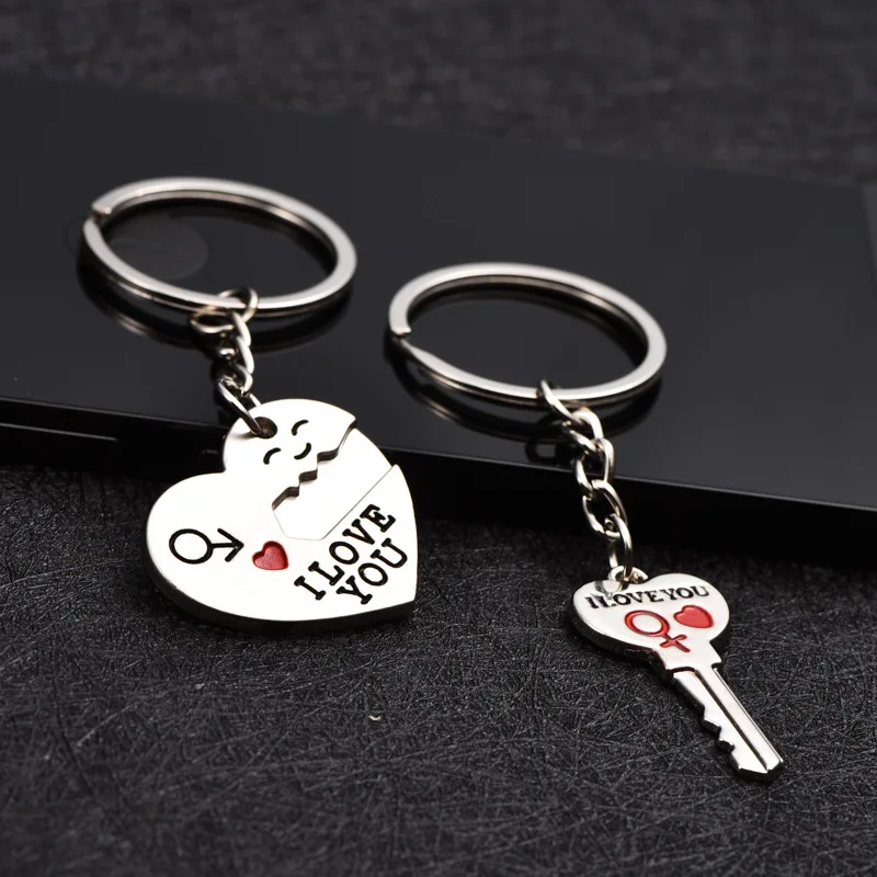 Парный брелок Diffone для влюбленных креативный с надписью I Love You Heart Стрела