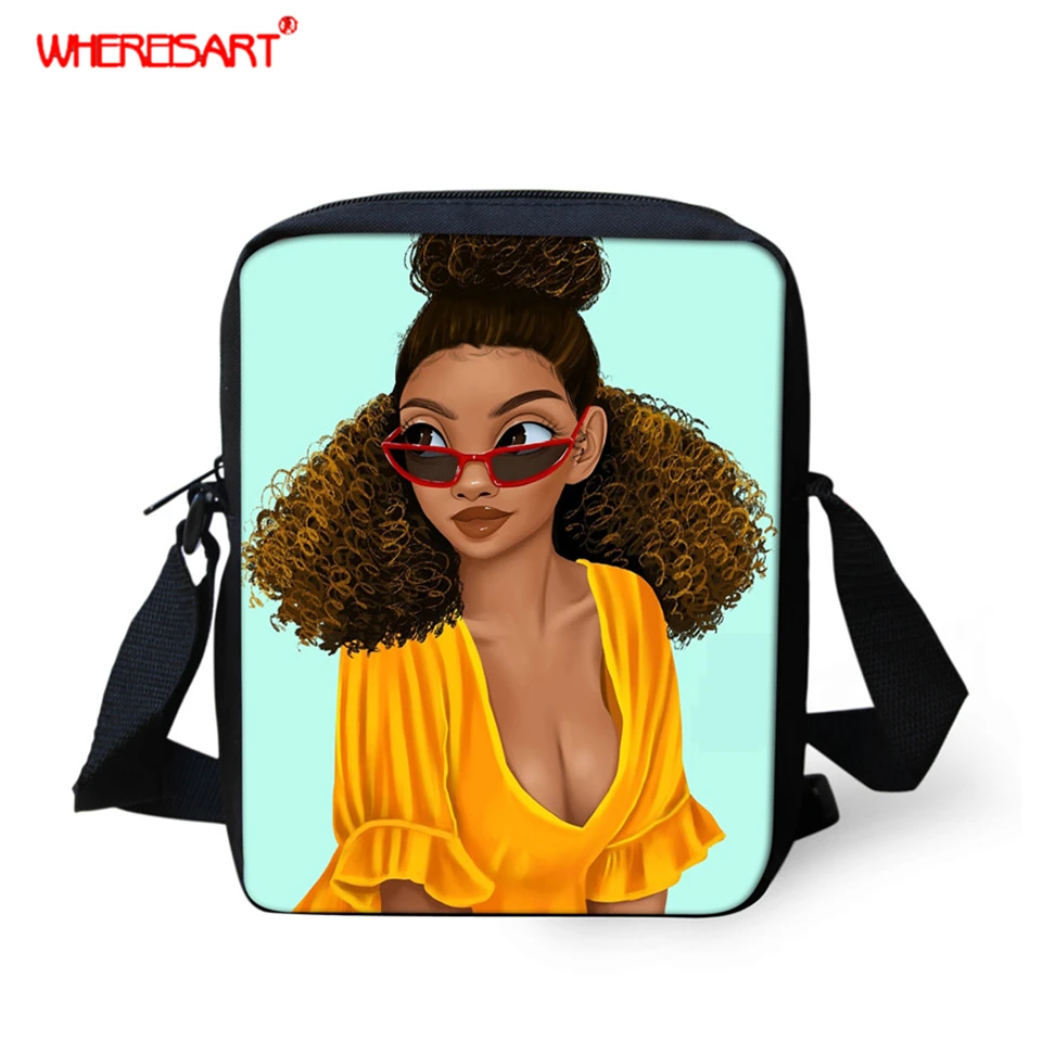 WHEREISART афро черная сумка-мессенджер для девочек Сумка через плечо в африканском