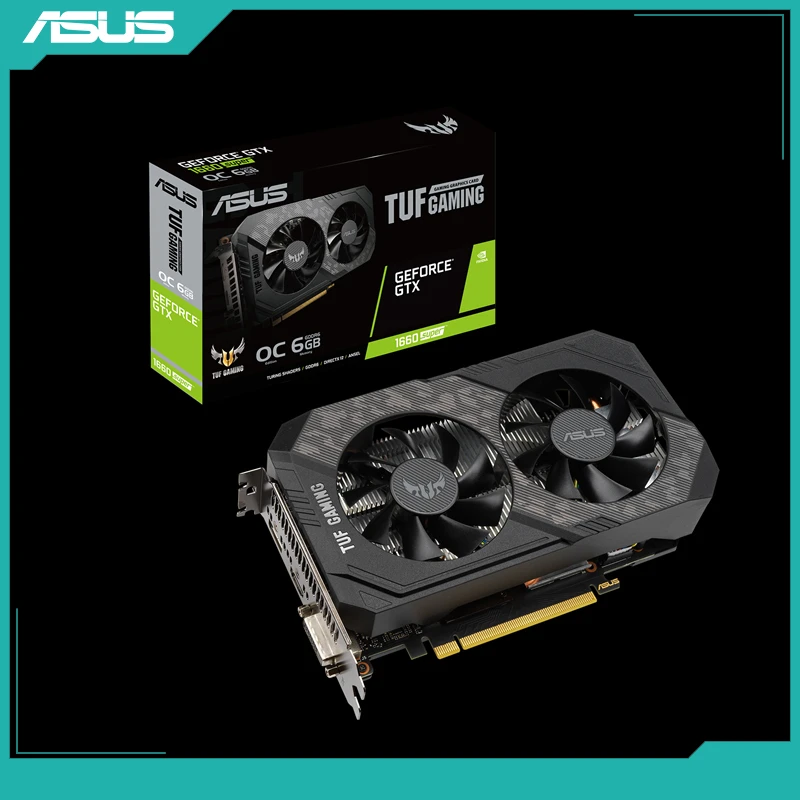 best graphics card for pc ASUS TUF-GTX1660S-O6G-GAMING 20.6x12.4x4.6cm GeForce® GTX 1660 SUPER™ OC Edition 6GB GDDR6 DVI DP Graphics Card best video card for gaming pc