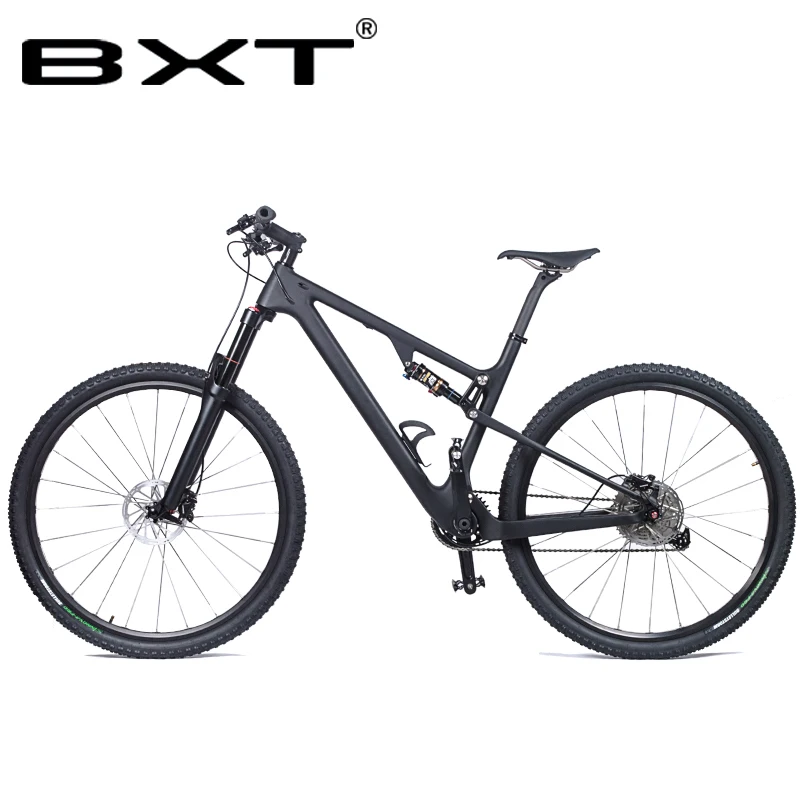 BXT Mountain Suspension Bike 29er Full Carbon bicicleta Disc 29in Suspension Bike Frame 165*38mm Travel Complete MTB Bicycle