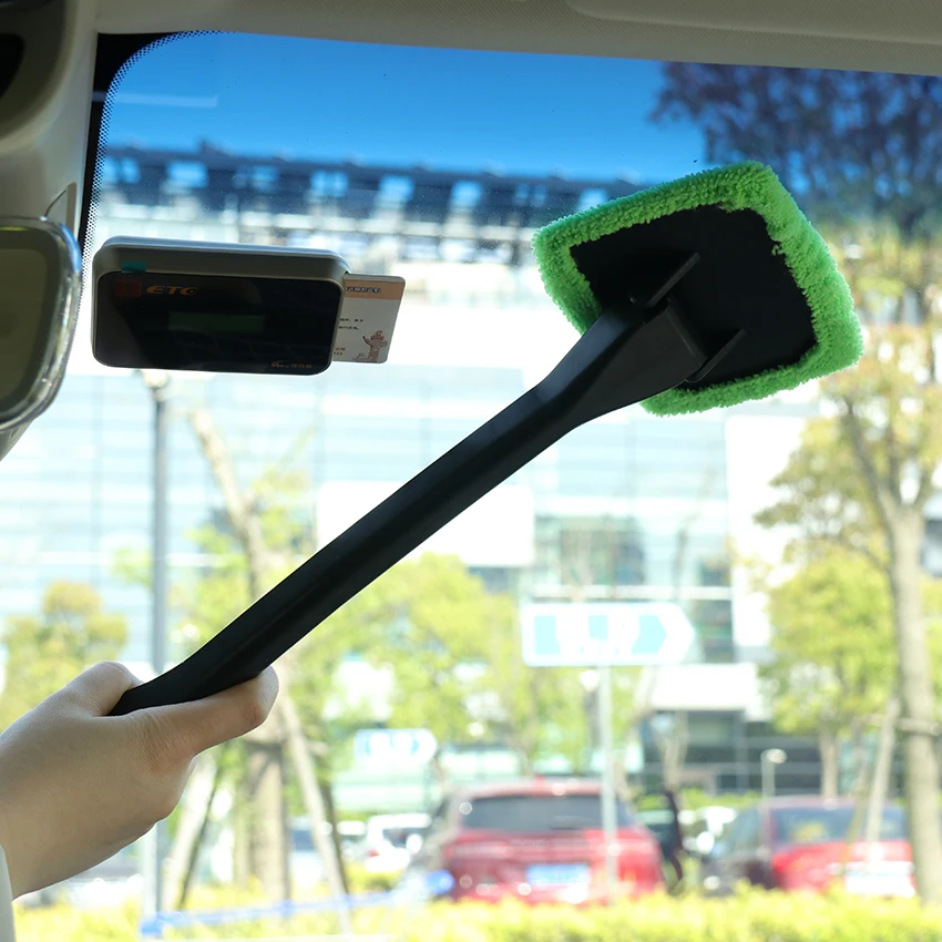 

1PC Car Detachable Window Brush Microfiber Wiper Cleaner Cleaning Brush with Cloth Pad Car Auto Cleaner Cleaning Tool Brush