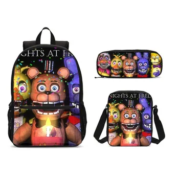 

2020 3pcs Five Night At Freddy School Bags Set Children School Backpacks For Teenager Boys Large Laptop Backpack Kids Bookbags