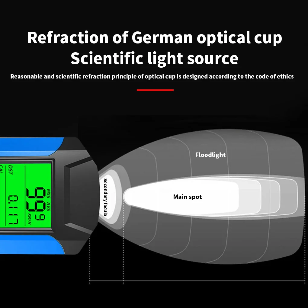 3 in 1 USB Bike Front Light 5 LED Bicycle Computer Horn Bicycle Flashlight IPX4 Waterproof Odometer Computer Speedometer