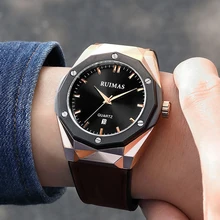 RUIMAS Reloj de pulsera de cuarzo para hombre, resistente al agua, con espejo Hardlex, deportivo, de calidad, con calendario