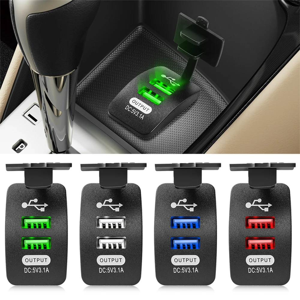 Car Charger Dual USB Ports Auto Adapter Phone for Volkswagens VW CC Polo T5 6R Golf 7 6 5 4 MK7 MK5 Passat B6 Touran | Автомобили и