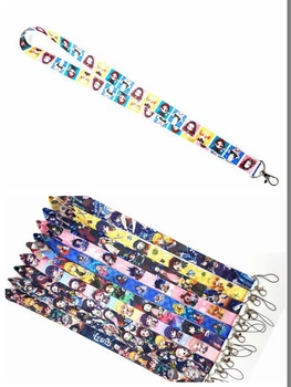 

New Japanese anime Kimetsu no Yaiba Neck Strap Lanyards Badge Holder Rope Pendant Key Chain Accessorie