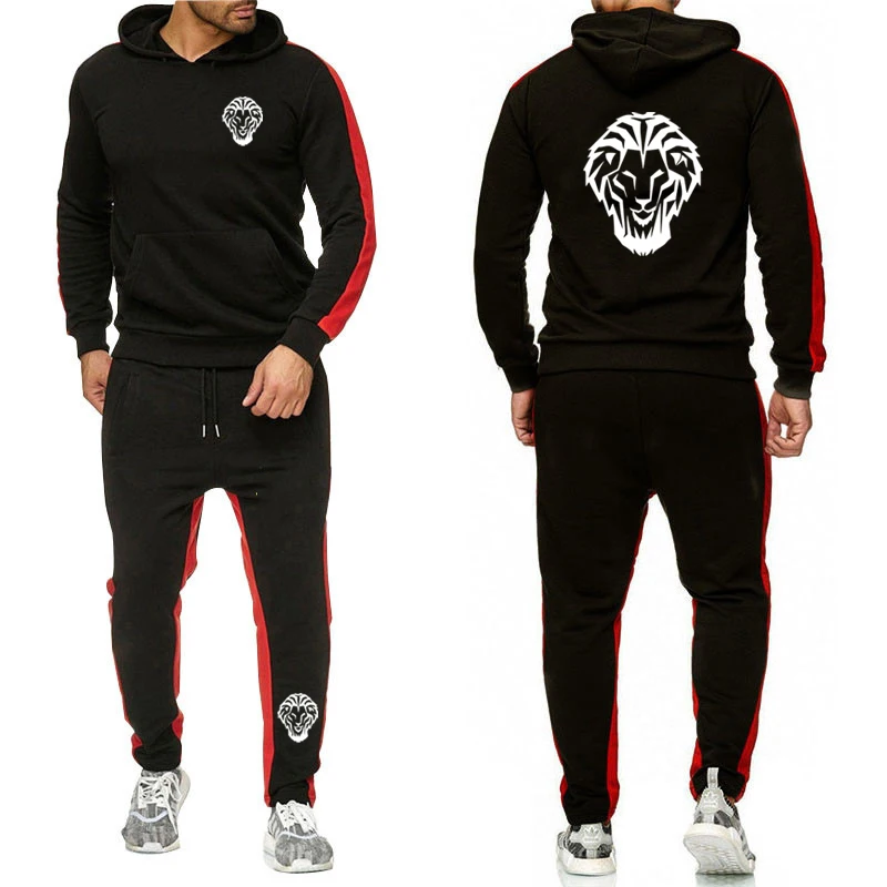 Autumn Mens Fashion Tracksuit Hoodie Sweatpants Set