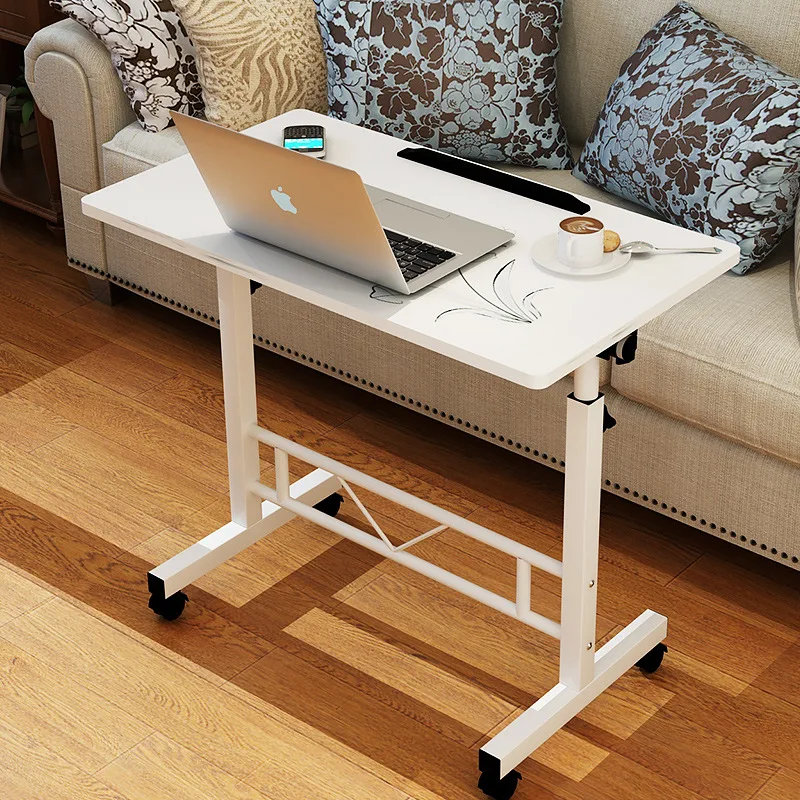 Laptop Table With Wheels Move Adjustable Height Sofa Bedside Table