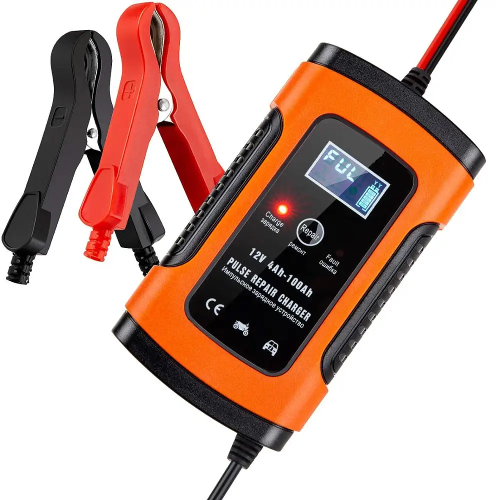 

Full Automatic Car Battery Charger 110V to 220V To 12V 6A Intelligent Fast Power Charging Wet Dry Lead Acid Digital LCD Display