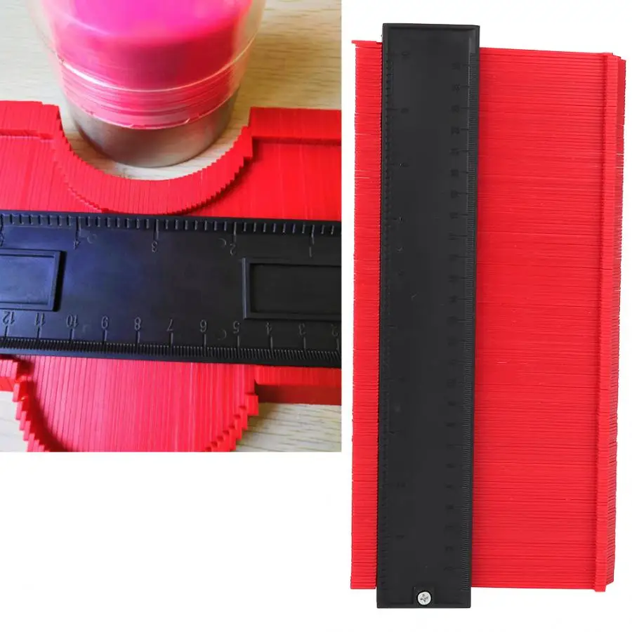 

Molding Tool 10in ABS Plastic Irregular Shapes Measuring Contour Duplication Gauge Woodworking Tool Angle Ruler