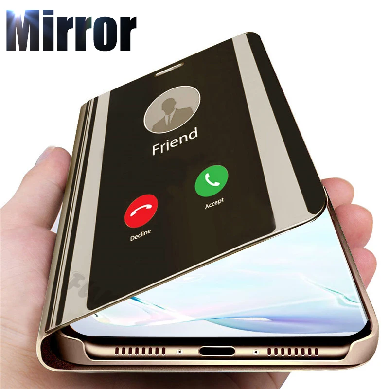 

3D Smart Mirror Flip Phone Case For Samsung Galaxy Note 10 Plus Case Clear View Back Cover For Samsung Note 10 Pro Note10 10Plus