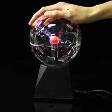Новые 8 дюймов для плазменной резки лампа плазменный шар сенсорный плазменный шар Магия освещение шар светильник с украшением в виде кристаллов настольная лампа Новинка светодиодный ночник Цвет части освещения